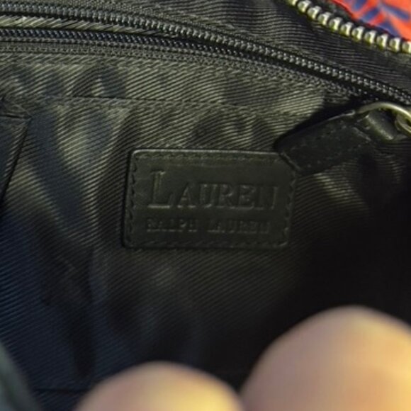 RARE Lauren by Ralph Lauren Black Velvet Crescent Evening Bag w Tassel - Picture 9 of 12